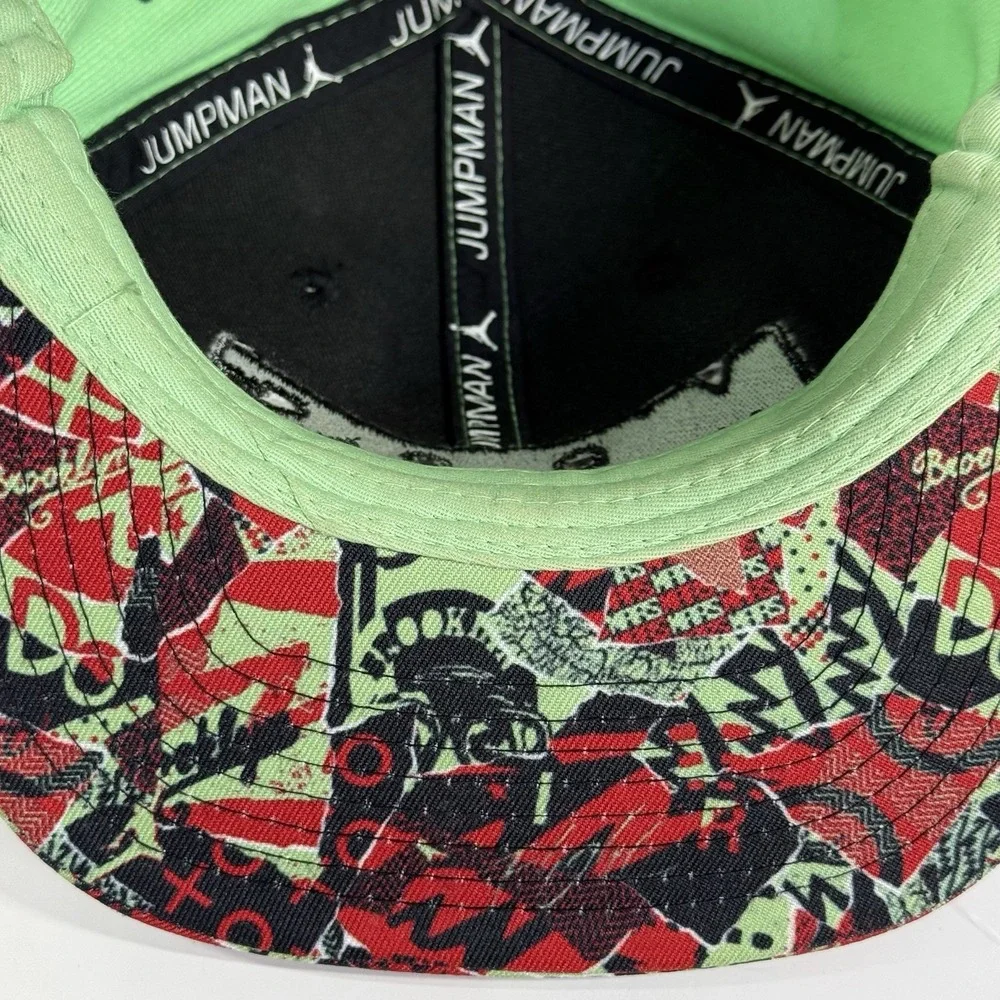 Jordan Jumpman Mars‎ Snapback Hat Youth Adjustable Green Graffiti Brim Cap